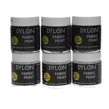 Load image into Gallery viewer, Dylon Fabric Paint 25ml 3 x Black and 3 x White Total 6 Pots Clothing Paint