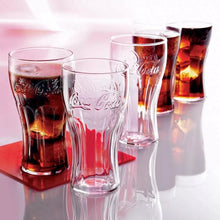 Load image into Gallery viewer, Coca Cola Clear Large Glasses 22oz 650ml party bar mancave collectables SET OF 2