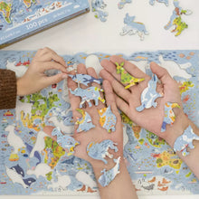 Load image into Gallery viewer, Unidragon Kids World Map 100pcs jigsaw puzzle wooden and boxed