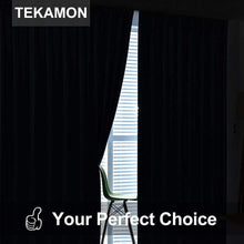 Load image into Gallery viewer, TEKAMON Blackout Curtains 2 Panels Top Eyelet Solid Thermal Insulated Curtains 46X72 GREY
