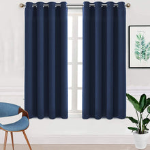 Load image into Gallery viewer, TEKAMON Blackout Curtains 2 Panels Top Eyelet Solid Thermal Insulated Curtains 46X72 GREY