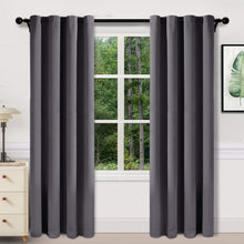 Load image into Gallery viewer, TEKAMON Blackout Curtains 2 Panels Top Eyelet Solid Thermal Insulated Curtains 46X72BLUE