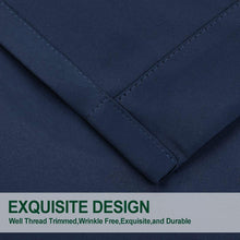 Load image into Gallery viewer, TEKAMON Blackout Curtains 2 Panels Top Eyelet Solid Thermal Insulated Curtains 46X72BLUE