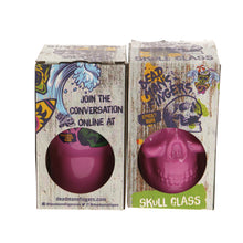 Load image into Gallery viewer, 2 X New Rare PINK Dead Mans Fingers Skull Head Spiced Rum Glass 3/4 pint