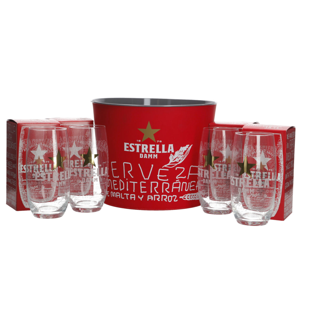 4 x Estrella New Design, White Writing With Gold Star. AND Estrella Bu