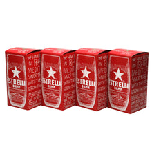 Load image into Gallery viewer, 4 x Estrella New Design, White Writing With Gold Star. Bar Party. Collectables