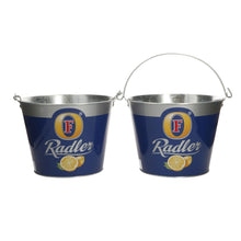 Load image into Gallery viewer, 2 X Fosters Radler Beer Bottle Metal Ice Bucket With Handle