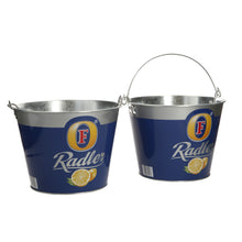 Load image into Gallery viewer, 2 X Fosters Radler Beer Bottle Metal Ice Bucket With Handle