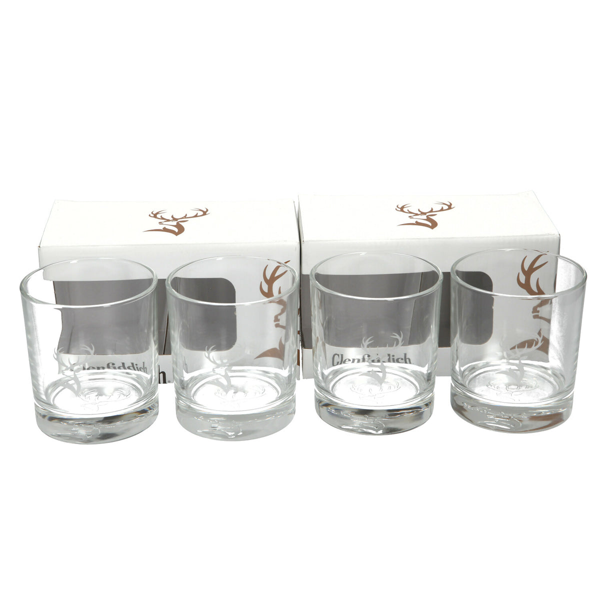 2 x 2 pack Glenfiddich Heavy Base Tumbler Whiskey Glasses. – www