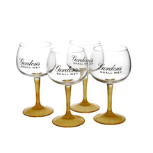 Load image into Gallery viewer, 4 Gordon's Gin Lemon Balloon Glass Yellow Stem Goblet Box New Xmas Gift