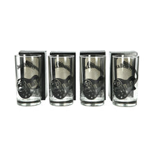 Load image into Gallery viewer, 4 x JACK DANIELS Highball Glass with Guitar Design. Memorabilia. Bar. Pub 28cl