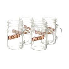 Load image into Gallery viewer, 4 x Jam Shed Wine Mason Jars Glasses Retro With Handles