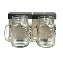 Load image into Gallery viewer, 2 x Brand New 'BOXED KRAKEN BLACK SPICED RUM MASON JAR GLASSES - PUB BAR PARTY.