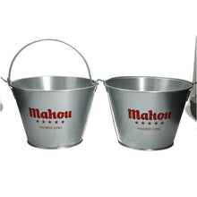 Load image into Gallery viewer, 2 x Mahou Bottle Ice Bucket With Handle 10” Diameter Brand New, beer bucket