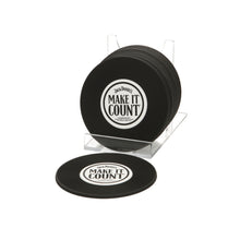 Load image into Gallery viewer, 4 x 4 pack Official Jack Daniels "MAKE IT COUNT" VINYL COASTERS (16 Coasters)