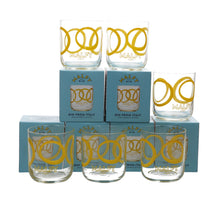 Load image into Gallery viewer, 6 x MALFY Retro GIN GLASSES Limited Edition Collectable Boxed. Bar. Party