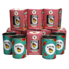 Load image into Gallery viewer, 8 x Malibu Watermelon Drinking Tin/Drinks. Collectables. Bar. Pub
