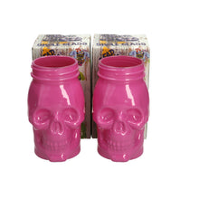 Load image into Gallery viewer, 2 X New Rare PINK Dead Mans Fingers Skull Head Spiced Rum Glass 3/4 pint