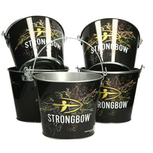 Load image into Gallery viewer, 5 x Strongbow NEW Black Metal Ice Bucket Drink Holder Cooler Home Bar Pub 9''