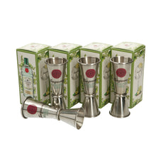 Load image into Gallery viewer, 4 x 25ml/50ml Spirit Measure Double Jigger Tanqueray. Bar. Party. Lime