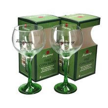 Load image into Gallery viewer, 2 x Tanqueray Gin Large Green Steamed Balloon Glass. BOXED.COLLECTABLES