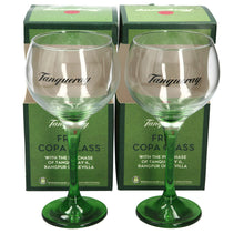 Load image into Gallery viewer, 2 x Tanqueray Gin Large Green Steamed Balloon Glass. BOXED.COLLECTABLES