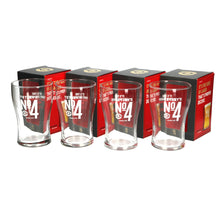 Load image into Gallery viewer, 4 x Tetley's No 4 Premium Lager One Pint 20oz Bitter Glass