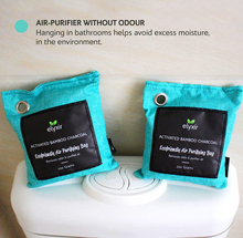 Load image into Gallery viewer, ELYXIR Bamboo Charcoal Air Purifying Bag (4x200g) + 4 Hooks 100% Bamboo Active