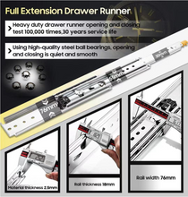 Load image into Gallery viewer, YENUO Heavy Duty Drawer Runners Slides Heavy Draw with Lock 12 inch
