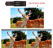 Load image into Gallery viewer, Elecguru HD Clip on Camera Lens Kit Universal 18X Zoom Telephoto Lens 15X Macro