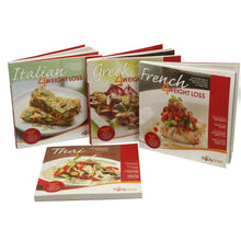 Load image into Gallery viewer, 4 X Diet Cook Books French Greek Italian Thai with DVD Weight Loss Book Bodytrim