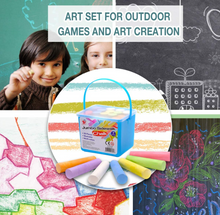 Load image into Gallery viewer, 4 X 20 = 80 Sticks Pavement Path Street Jumbo Chalk 7 Assorted Colours Thick