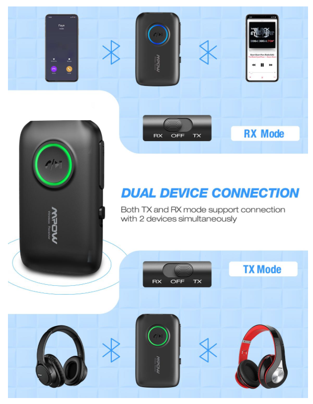 Connect mpow bluetooth transmitter 2025