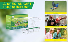 Load image into Gallery viewer, Window Bird Feeders with 4 Strong Suction Cups and Detachable Seed Tray for Small Birds only, BPYOT Acrylic Clear Bird Feeders are Unique Gardening Gifts for Elderly Grandpa/Grandma/Grandparents
