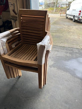 Load image into Gallery viewer, Teak Square To Rectangle 120-170cm Table 4cm Top 6 Stackable chairs (SECONDS)
