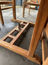 Load image into Gallery viewer, Teak Square To Rectangle 120-170cm Table 4cm Top 6 Stackable chairs (SECONDS)
