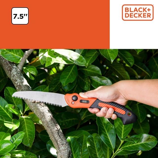 BLACK+DECKER Folding Pruning Saw - 22.5 x 6 x 3.5 cm - Serrated Steel