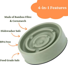 Load image into Gallery viewer, Bamboo Slow Feeder Dog Bowl with Anti Slip Grip  Deep  Promotes Slow Eating
