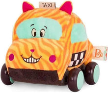 Load image into Gallery viewer, B.Toys Plush Pull Cars squeaky motion soft pack of 3 age 12 months up SET OF 3

