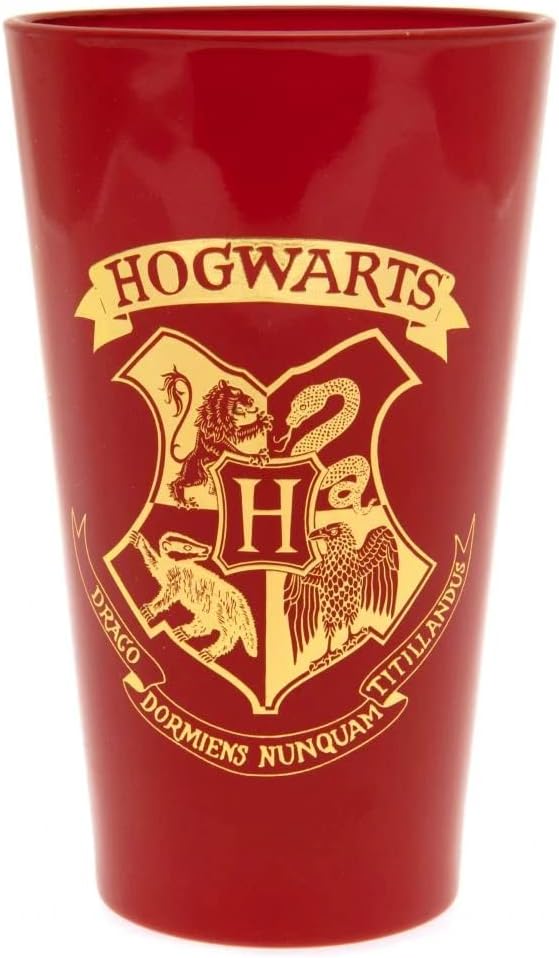 Harry Potter Hogwarts Crest 400-500ml Large Coloured Glass COLLECTABLES