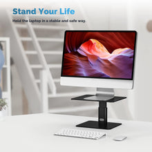 Load image into Gallery viewer, GOKEDA Monitor Riser Stand, Metallic Adjustable Height Desk Organizer Prop Compa
