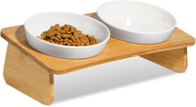 Load image into Gallery viewer, Comsaf Raised Cat Bowl with Stand, Melamine Elevated Cat Food Bowl, 15° Tilted
