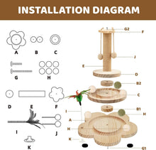 Load image into Gallery viewer, Xeticey Cat Scratching Post for Indoor Cats Scratcher Multifunctional Sturdy with Scratcher Post, Scratch Pole, Solid Wooden Base, Interactive Track
