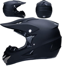 Load image into Gallery viewer, Matt Black Motorcycle Cross Helmets ,Full Face MTB Helmet with Goggles Mask Gloves, Motocross Helmet Mens Off Road Helmet Youth Kids Motorcycle Crash Helmet SIZE SMALL
