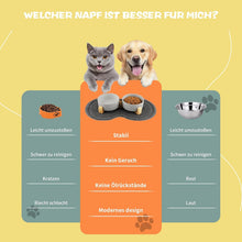 Load image into Gallery viewer, Ceramic Dog Bowl, 400ML Double Dog Feeding Bowl, Elevated Dog Bowl with Bamboo Stand and Non-Slip Mat for Small to Medium Dogs (Grey)
