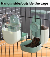 Load image into Gallery viewer, 1L Rabbit Food Dispenser - Small Animals Pet Feeder and Waterer Set - Hanging Automatic Food and Water Bowl for Cage - Feeding Station for Small Dog, Cat, Kitten, Bunny, Guinea Pig, Ferret

