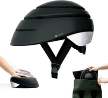 Load image into Gallery viewer, CLOSCA. Foldable helmet for bicycle and electric scooter. BLACK AND SILVER SIZE LARGE
