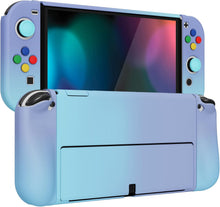 Load image into Gallery viewer, PlayVital AlterGrips Protective Slim Case for Nintendo Switch OLED, Ergonomic Grip Cover for Joycon, Dockable Hard Shell for Switch OLED w/Thumb Grip Caps &amp; Button Caps - Gradient Violet Blue
