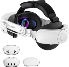 Load image into Gallery viewer, TRANSNOVO 10000mAh Battery Head Strap for Meta Quest 3S/Quest 3/Quest 2 Accessories, Elite Strap with One-Button Retractable Adjustment and Digital Display, Enhanced Comfort &amp; Extends Playtime by 2-4h
