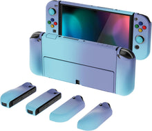 Load image into Gallery viewer, PlayVital AlterGrips Protective Slim Case for Nintendo Switch OLED, Ergonomic Grip Cover for Joycon, Dockable Hard Shell for Switch OLED w/Thumb Grip Caps &amp; Button Caps - Gradient Violet Blue

